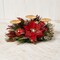 Red Poinsettia Triple Candle Holder - Handcrafted Christmas Decorations - Holiday Tree